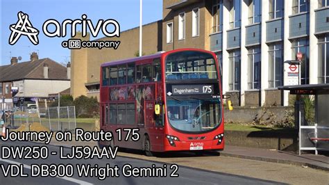 Journey On TfL Route 175 Arriva London North DW250 LJ59AAV VDL