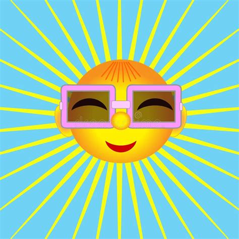 Funny sun stock vector. Illustration of shiny, spring - 32284798