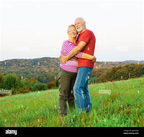 Woman Man Outdoor Senior Couple Happy Lifestyle Retirement Together