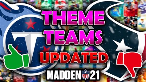 RANKING The BEST Theme Teams UPDATED In Madden 21 Ultimate Team Tier