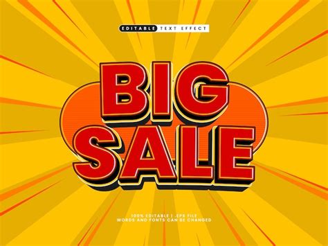 Premium Vector Big Sale Editable Text Effect