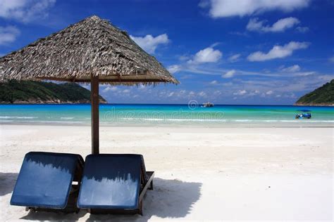 Chairs on an island beach stock photo. Image of relax - 8723834