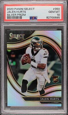 Panini Select Jalen Hurts Silver Prizm Field Level Rc Psa