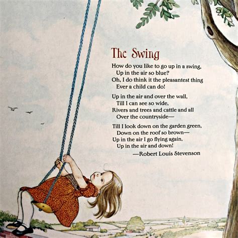 Grade 3 Poem The Swing Worksheet