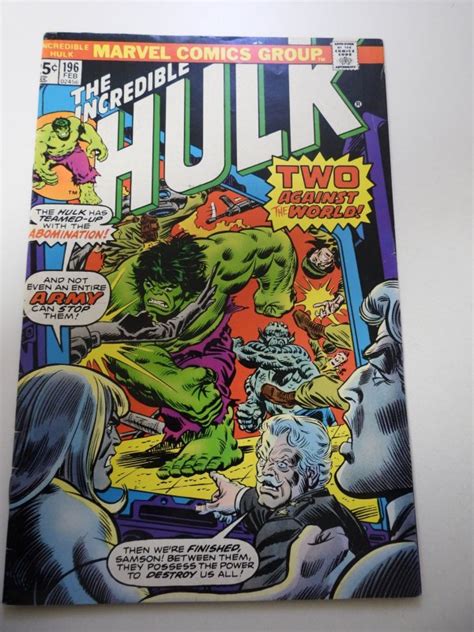 The Incredible Hulk 196 1976 FN Condition MVS Intact Comic Books