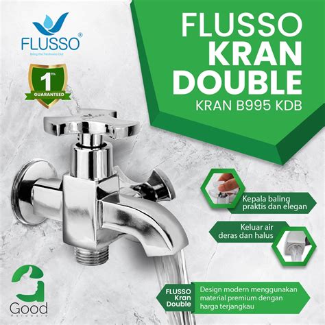 Jual Flusso Kepala Kran Keran Air Aer Cabang Double Dobel 2 Tancap