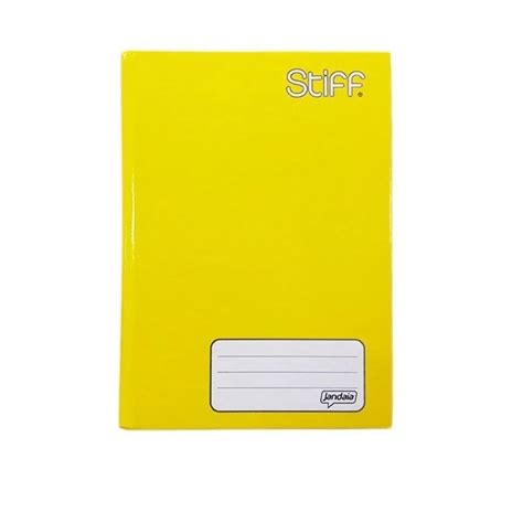 Caderno Brochura Pequeno C D De Folhas Stiff Cor Amarelo Jandaia