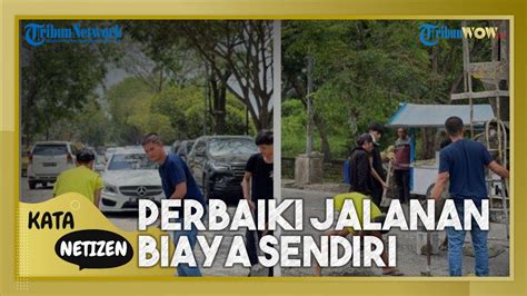 Viral Pria Di Pekanbaru Perbaiki Jalanan Rusak Pakai Uang Sendiri