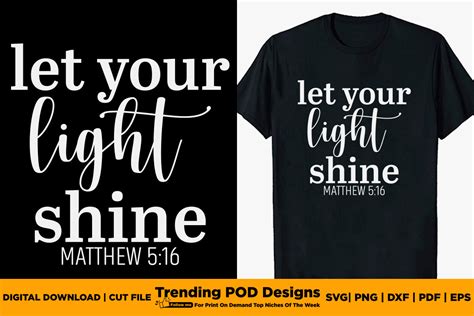 Let Your Light Shine T Shirt Graphic By Trending POD Designs Creative