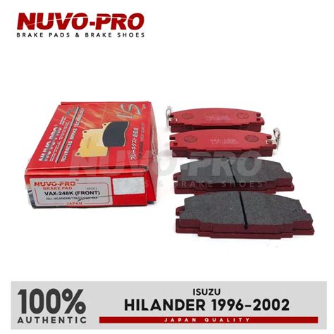 Nuvo Pro Brake Pad Front Isuzu Hilander 1996 2002 VAX 248K SET Lazada PH