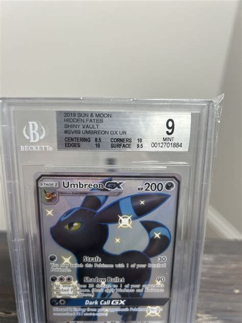 Bgs Pokemon Hidden Fates Shiny Vault Umbreon Gx Sv Sv Mint W