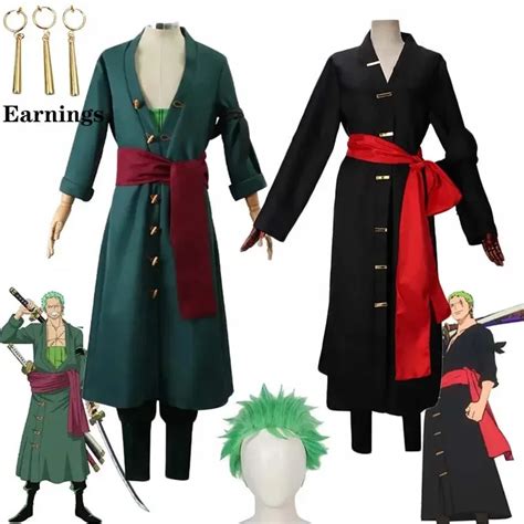 Disfraz De Zoro Para Cosplay Conjunto De Anime Roronoa Zoro Kostum Dos