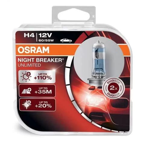 Osram Night Breaker Unlimited H4 Headlight Bulbs Powerbulbs Uk