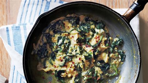 Scrambled Eggs With Spinach And Parmesan Recipe Epicurious