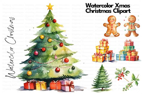 Watercolor Christmas | Christmas Tree Graphic by Dazzling Illustrations · Creative Fabrica