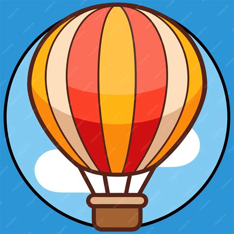 Hot Air Balloon Cartoon Vector Icon Illustration Air Transportation Icon Concept Isolated