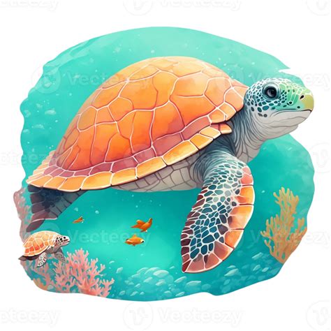 Sea Turtle Under Water 27131698 Png