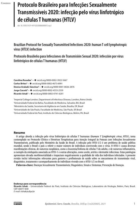 Protocolo Brasileiro Para Infecções Sexualmente Transmissíveis 2020