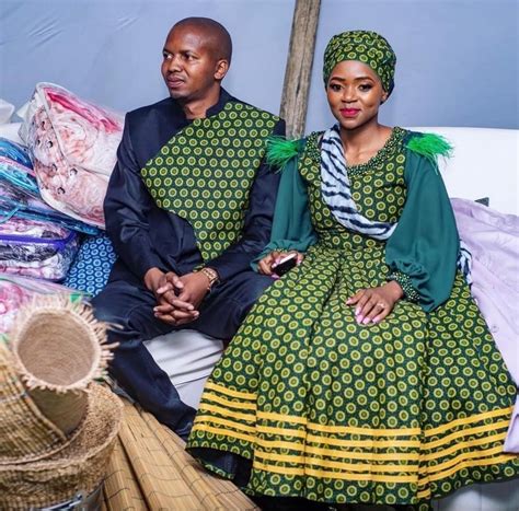 Stuning Shweshwe Makoti Traditional Dresses Shweshwe Home