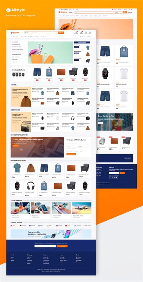 Marketplace e-commerce HTML template :: Behance