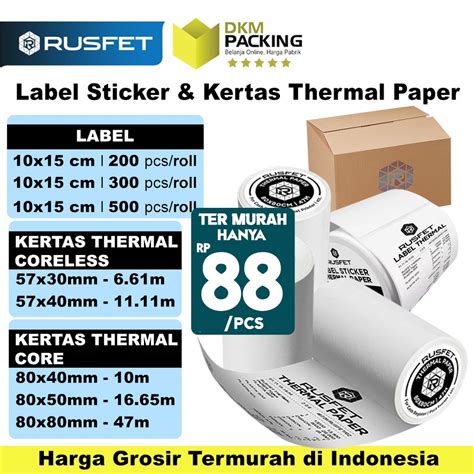 Jual Label Dan Kertas Thermal Paper Termal Struk Kasir Pos Edc Barcode