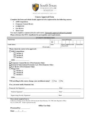 Fillable Online Course Approval Form Stcl Edu Fax Email Print PdfFiller