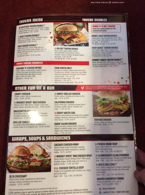 Menu At Red Robin Gourmet Burgers And Brews Restaurant Portage