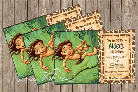 Tarzan Ii Young Baby Tarzan Birthday Invitation Safari Birthday Party