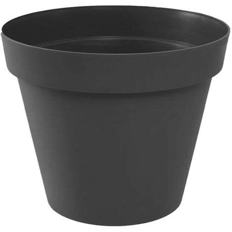 Pot Rond Toscane Cm L Anthracite Eda Plastique