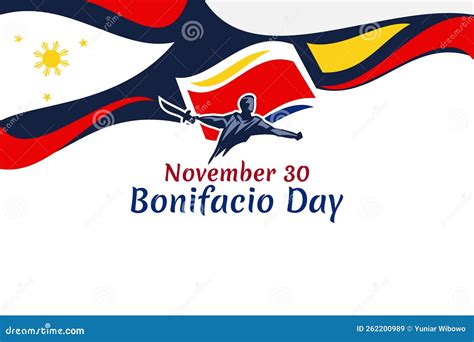 November 30 Happy Bonifacio Day Vector Illustration Stock Vector