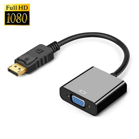 500pcsdp To Vga Adapter Displayport To Vga Converter Dp Cables Adapter Male To Female 1080p For