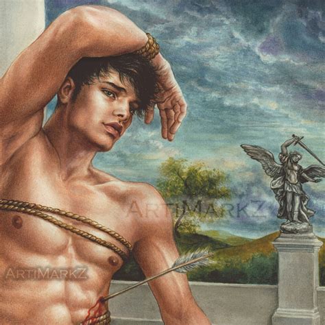 Ltd Ed Print SIGNED SAINT SEBASTIAN Homoerotic Nude Queer LGBTQ