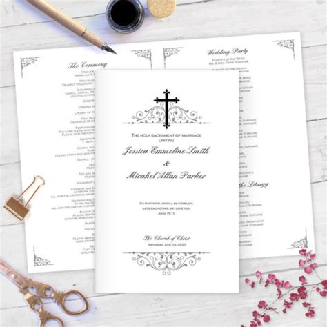 Catholic Wedding Program Template Free FREE PRINTABLE TEMPLATES