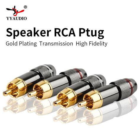 YYAUDIO RCA Male Connector High Quality Gold Plating Audio Adapter