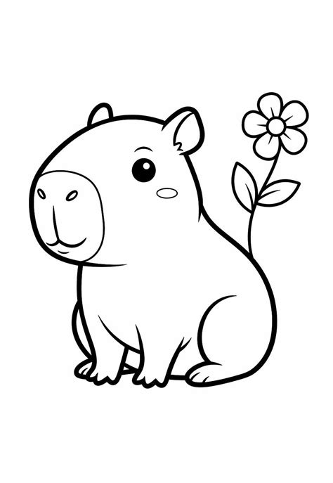 Imprimir Desenho De Capivara Fofa Para Colorir