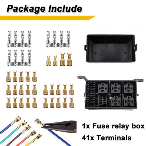 Automotive 12 Slot Relay Box 6 Relays Slots Car Fuse Holder Block With