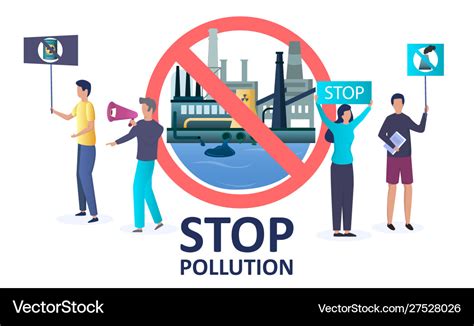 Stop Pollution Concept For Web Banner Royalty Free Vector