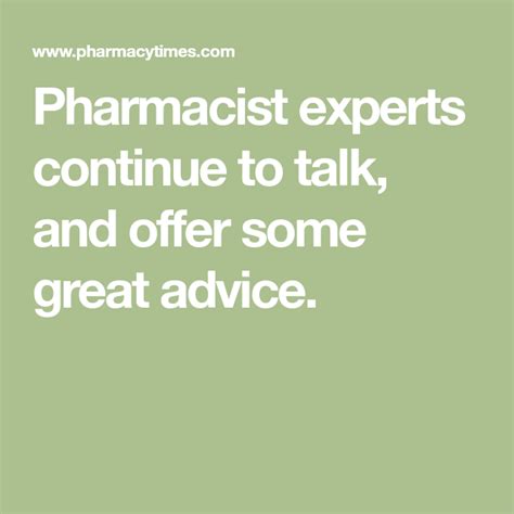 Pharmacist Experts Continue To Talk And Offer Some Great Advice