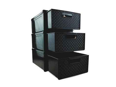 Kit Gaveteiro Modular Empalh Vel Organizador Multiuso Rattan Pl Stico