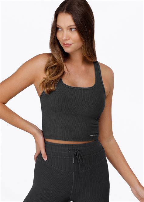 Yin Washed Rib Active Tank Black Lorna Jane NZ