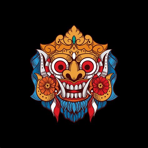 demon mask bali indonesia tshirt design illustration 2379663 Vector Art ...