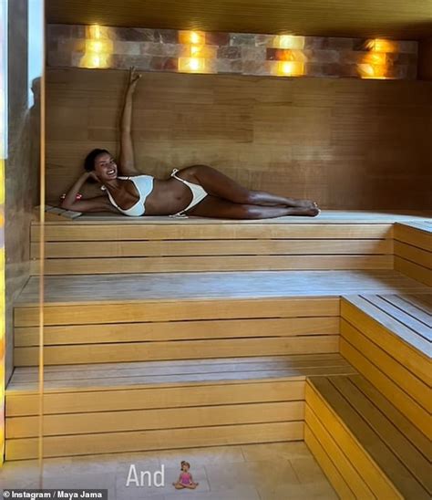 Maya Jama Flaunts Her Eye Popping Curves In A Plunging White Bikini As She Relaxes In A Sauna