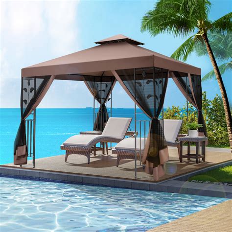 DreamDwell Home 10 Ft W X 10 Ft D Steel Patio Gazebo Wayfair