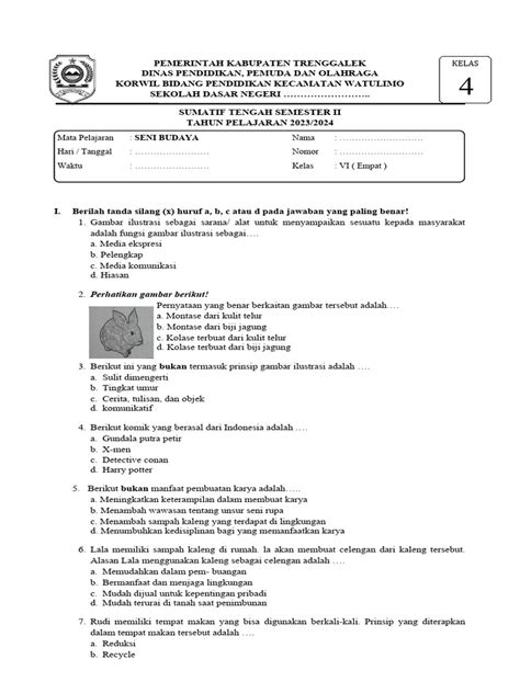 Soal Seni Budaya Kelas 4 Dan Kunci Jawaban Pdf