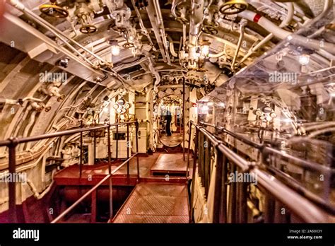 Interior Of A Submarine From World War Ii Stock Photo Alamy