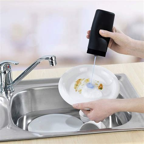 Danolapsi Washing Liquid Dispenser,Refillable Dish Washing Liquid Dispenser,Silicone Divided ...