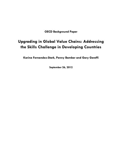 PDF Upgrading In Global Value Chains Addressing The Skills Challenge