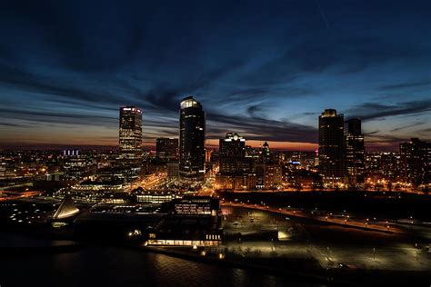 Sunset Over Milwaukee Photograph By Steve Bell Fine Art America