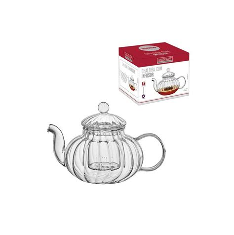 Chaleira Infusor De Chá 400ml Vidro Bule Vai Ao Fogo Hauskraft