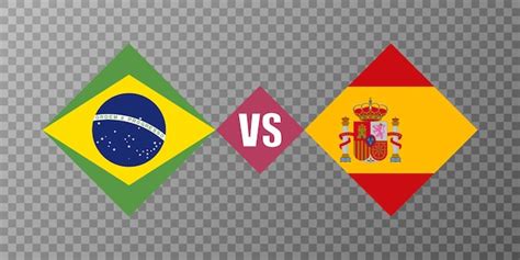 Premium Vector | Brazil vs spain flag concept vector illustration